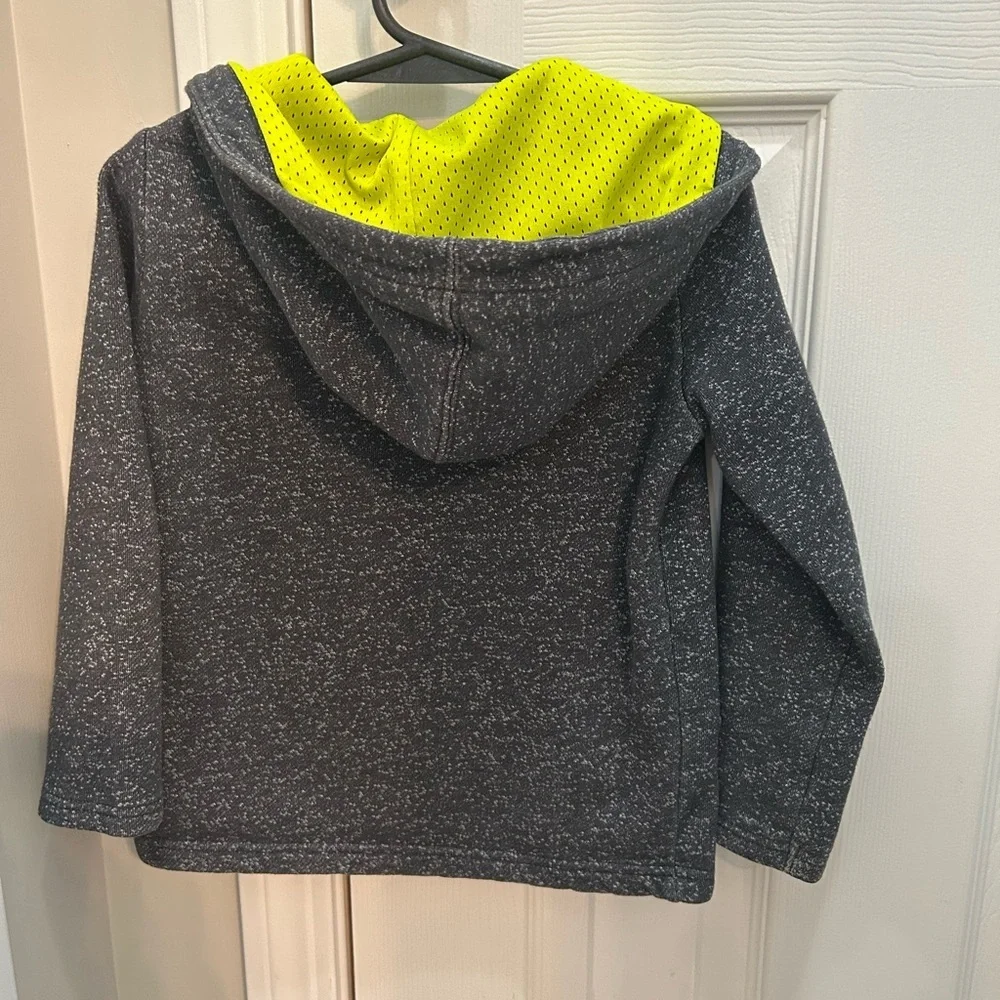 OshKosh B'gosh Charcoal Hoodie with Neon Yellow Lining